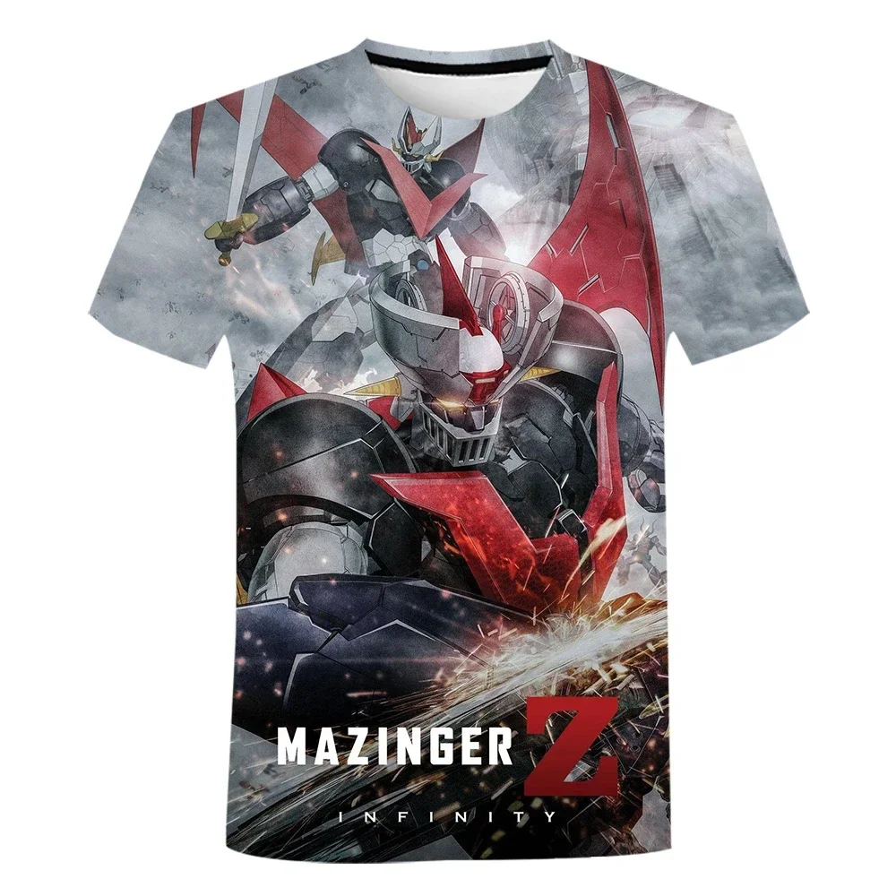 

Mazinger Z T-Shirts For Men Anime Robot 3D Print Streetwear Casual Fashion Oversized T Shirt Harajuku Kids Ventilate Clothing