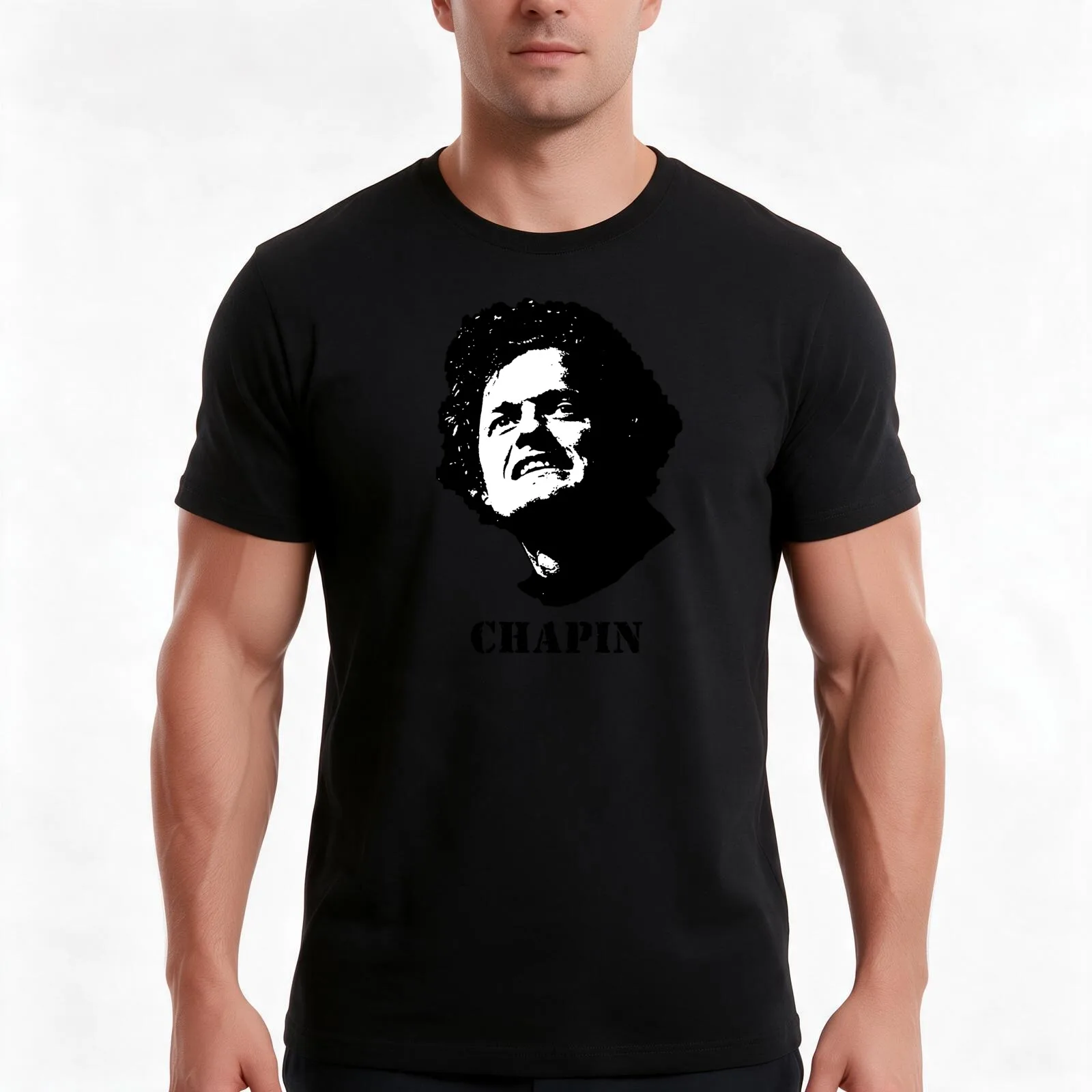 Chapin - in the style of Ché. T-Shirt, Summer Casual Cotton Tee, Oversized Streetwear Tops, Vintage Graphic Print, 100% Cotton