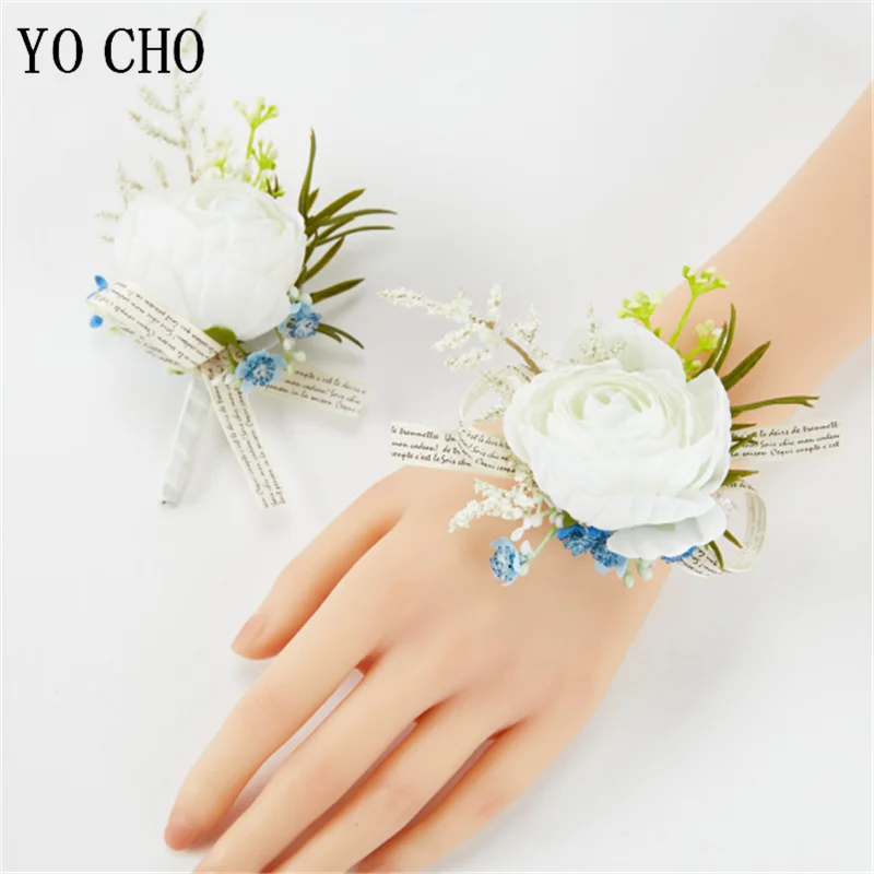 2pc Bouton nieres Blumen künstliche Rosen Seide lila weiße Corsage Knopfloch Trauzeugen Bouton niere für Männer Hochzeit Accessoires