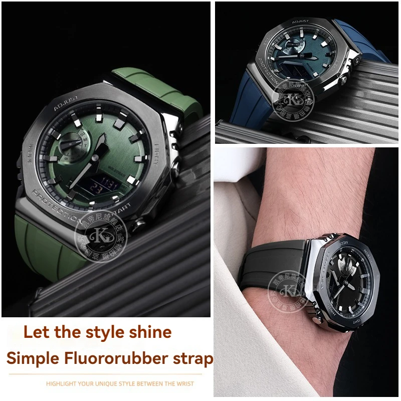 

Для Casio G-shock GA-2100 GA-2110 мягкий резиновый ремешок для часов GM2100 GM5600 быстросъемный спортивный водонепроницаемый силиконовый ремешок для часов 16 мм