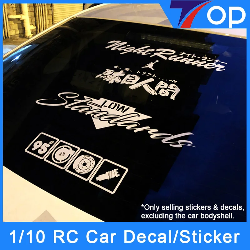 1/10 1:8 RC Car Rear Window Decal Sticker Painting Appearance Upgrade Protective Film