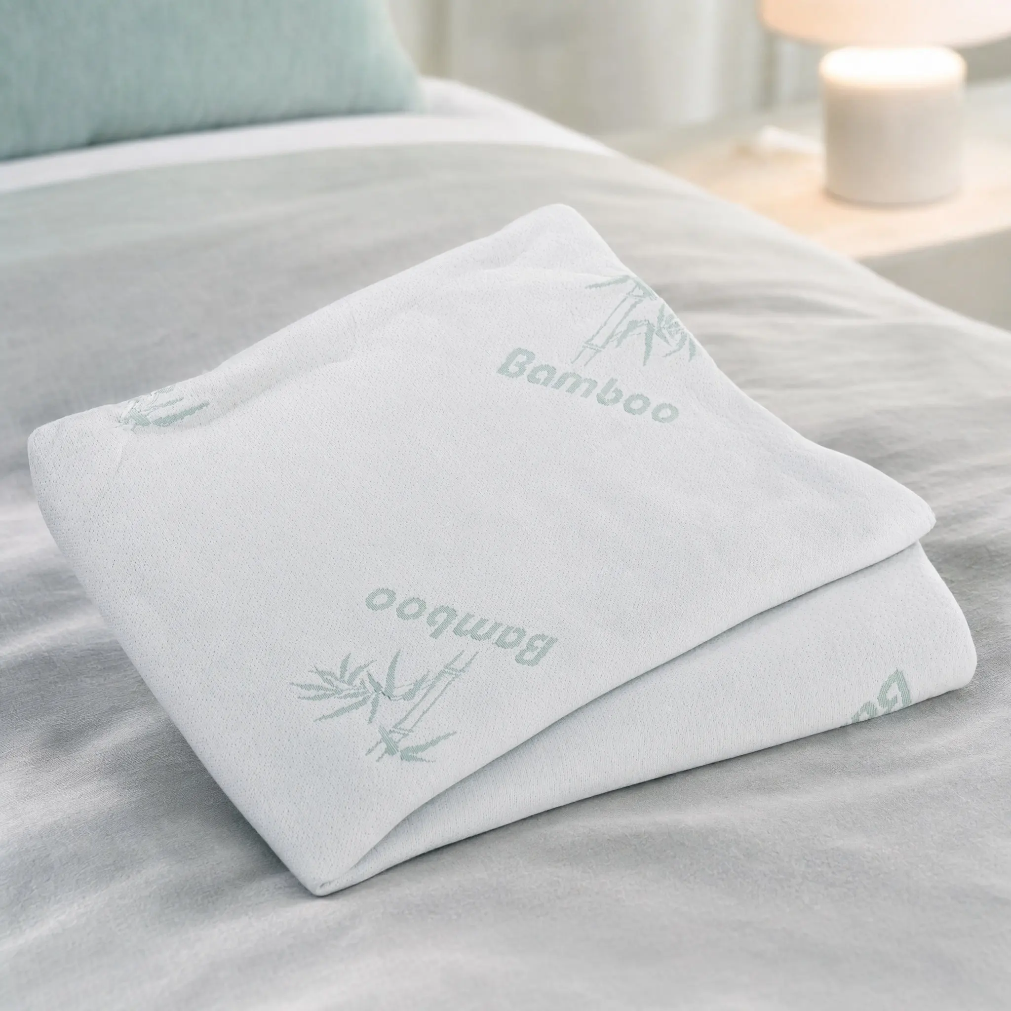 Premium High-Density Bamboo Fiber Pillow Cover Ergonomic Cervical Neck Support for Back Stomach Sleepers Memory Pillow Case