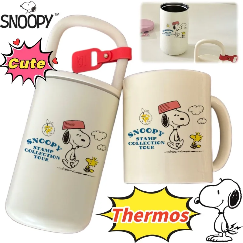 

New Snoopy Woodstock Creative Cute Cartoon Character Stainless Steel Insulated Cup, Simple and Stylish Cartoon Water Bottle Gift