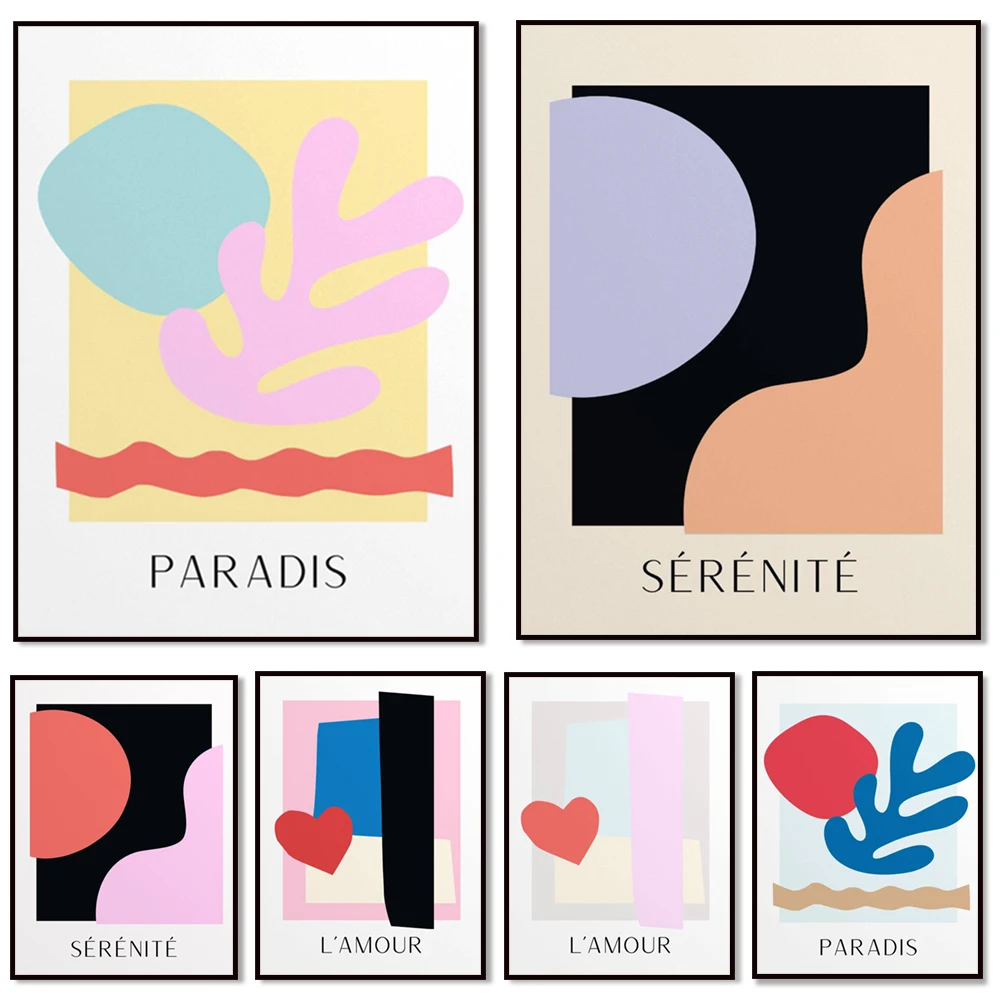 Paradise, love, tranquility wall art print, abstract wall decor poster