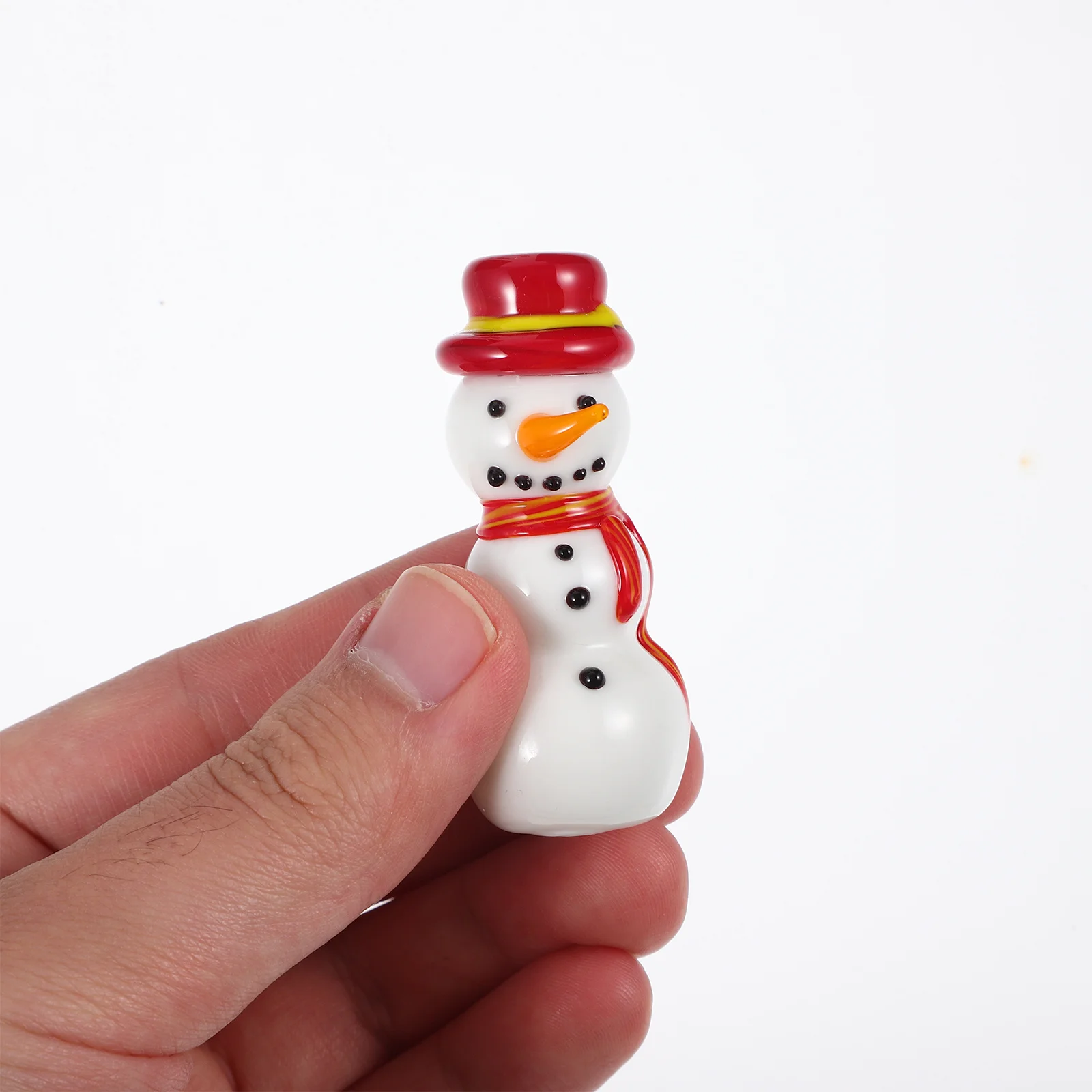 

Ceramic Snowman Ornament Mini Christmas Decoration for Desktop Craft Dollhouse Miniature Landscape Decor Party Bag Filler