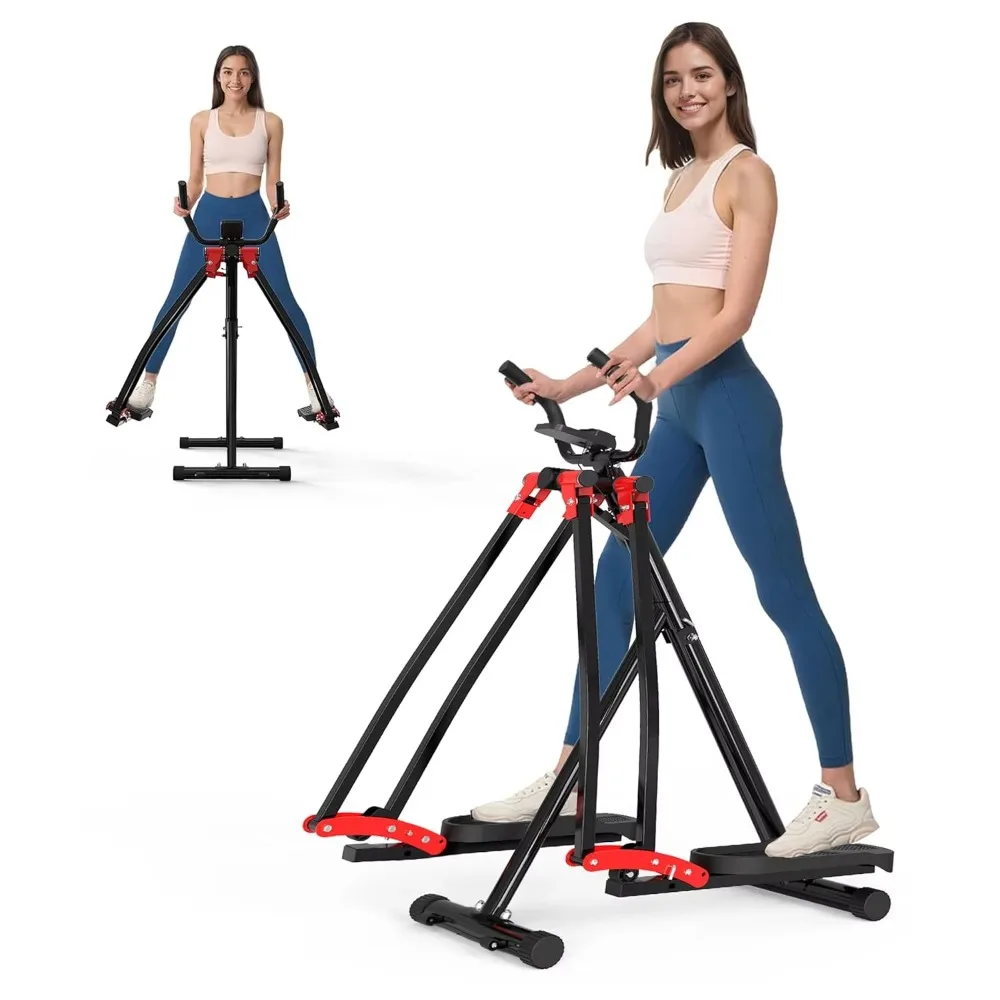 Air Walk Elliptical Glider 30 Inch Long Stride Foldable Full Body Cardio Cross Trainer Home Gym Compact Fitness Equipment