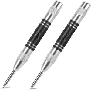 2-Pack Heavy-Duty Spring-Loaded Center Punch – Adjustable Impact Marker for Metal, Wood, Plastic & Glass