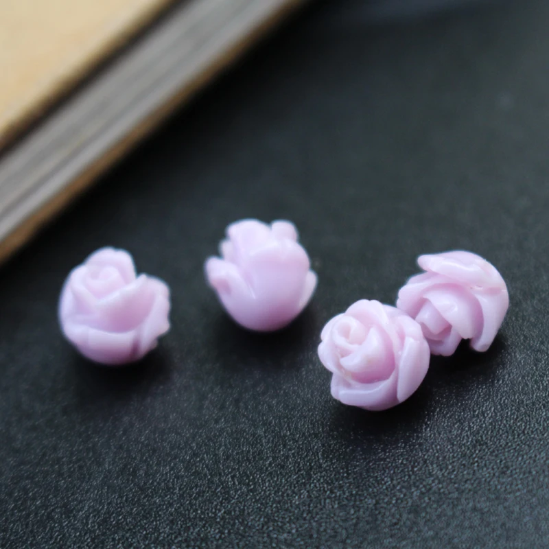 20Pcs 8mm Artificial Coral Rose Beads Flower Bead Multi-Color Red Cabochon Loose Beads Lovely for Jewelry making DIY accessoires