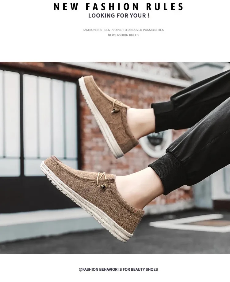 Männer 2024 neue Freizeit Turnschuhe Frühling Sommer atmungsaktive leichte Outdoor-Segeltuchs chuhe große Herren schuhe Walking Loafers – Detail 11