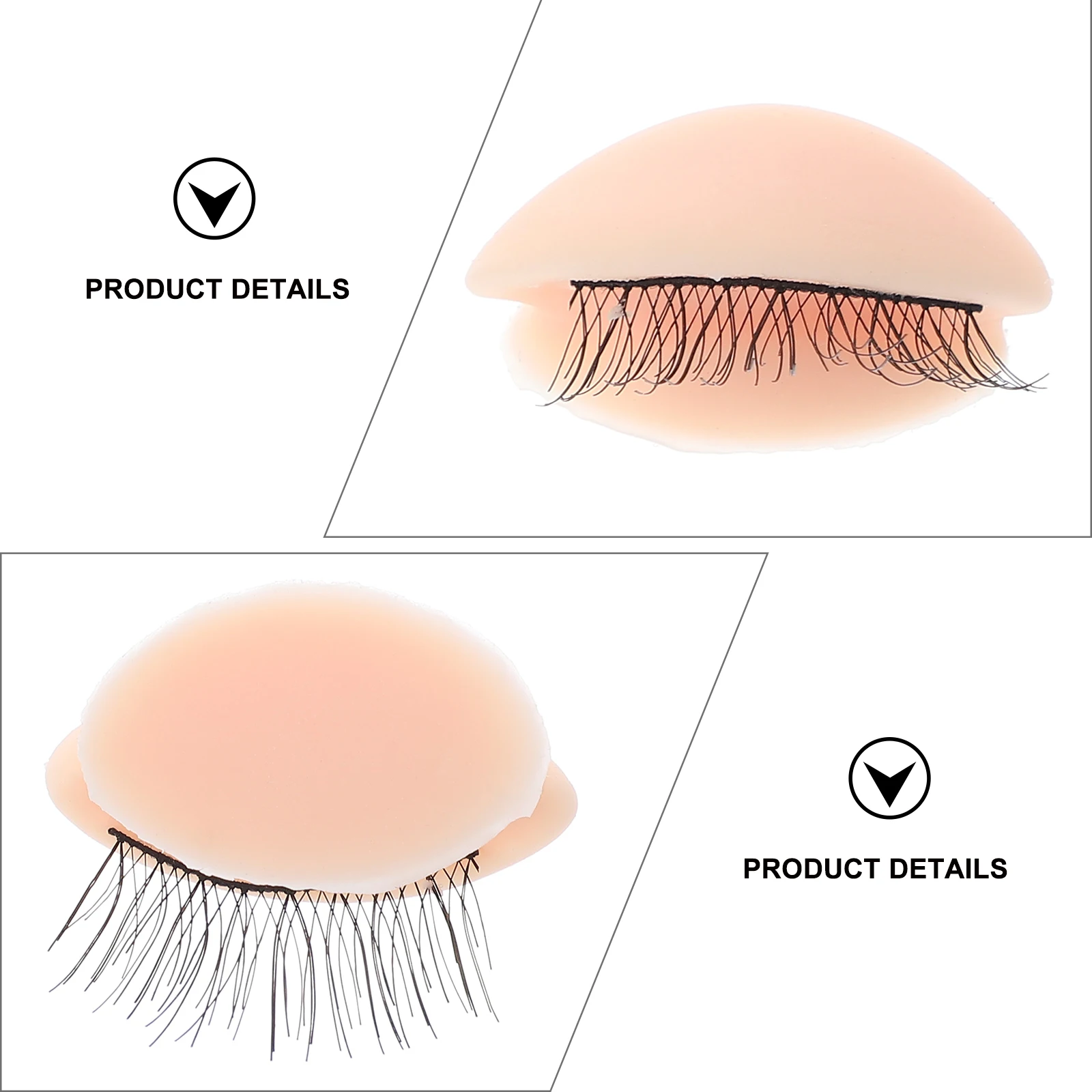

3 Pairs Mannequin Head Removable Eyelash Mold Make up Kit Natural Silica Gel Makeup Practice Eyelid