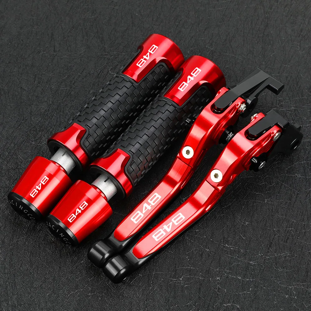 

For Ducati 848 Evo 2007 -2020 2011 2012 2013 Motorcycle Foldable Brake Clutch Levers 22MM 24MM Handlebar Knobs Handle Grips Ends