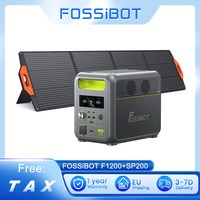 FOSSiBOT F1200 Portable Power Station + FOSSiBOT SP200 Foldable Solar Panel, 1024Wh Capacity, 1200W Rated Power, 7 Output Ports