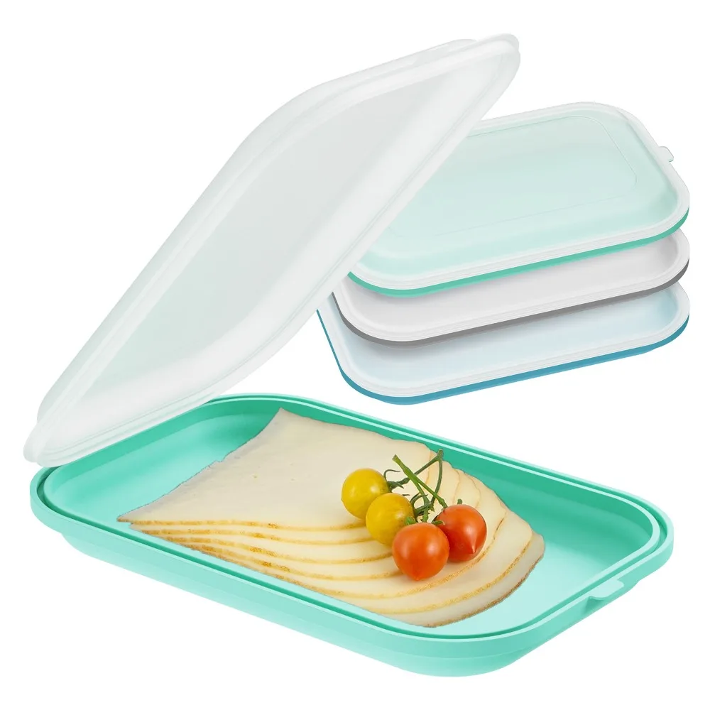 4 Color Refrigerator Storage Compartments for Fruits and Vegetables, Reusable Food and Frozen Meat Packaging Boxes