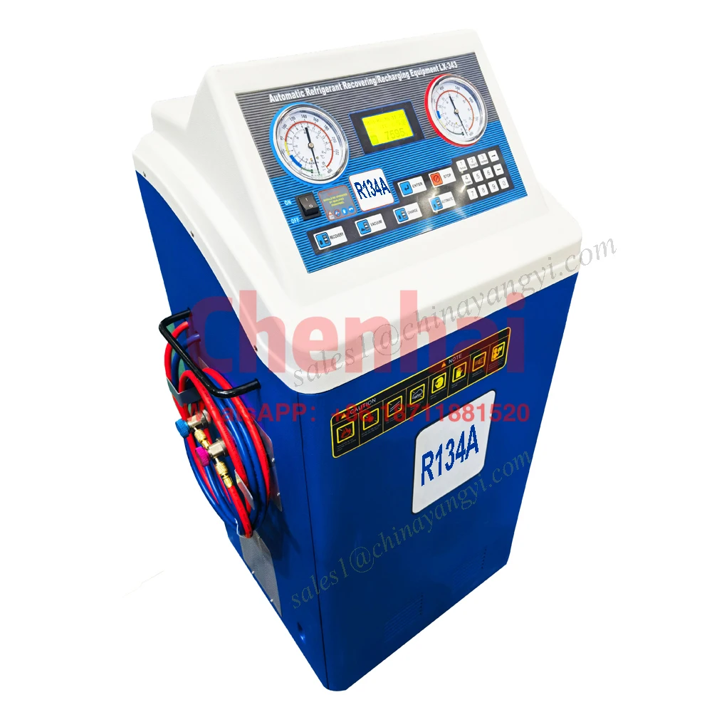 R134A Full Automatic Refrigerant Recovery Machine Auto Car Bus air conditioner gas Recycle/Recharging machine unit