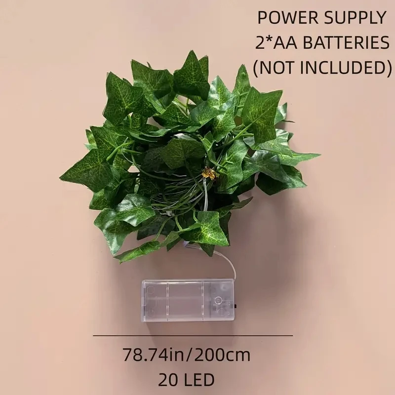 1PC luci decorative a corda Lvy ghirlanda di foglie d'acero, ghirlanda luci sospese fata luci notturne camera da letto decorazione del cortile della parete