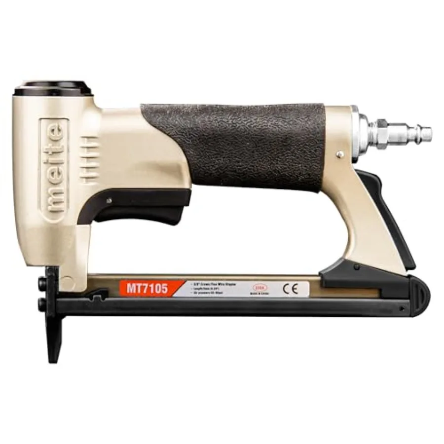 

Pneumatic Upholstery Stapler Accepts 22 Gauge 3/8-Inch Crown 71 Type 3/16-Inch Leg Length Staples Fine Wire Tool for Upholstery