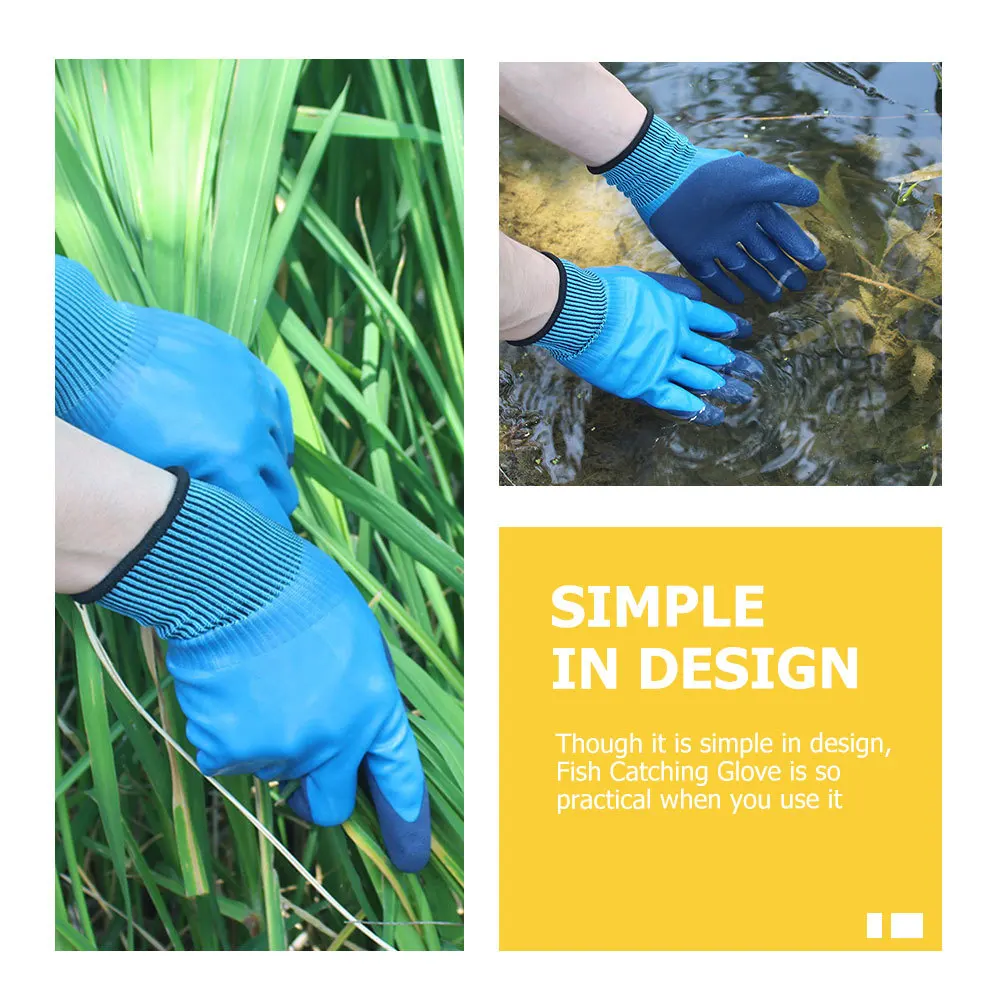 

1 Pair Waterproof Anti-Skid Fishing Gloves Lightweight Reusable For Saltwater Freshwater Outdoor Garden Multi-Function Fish