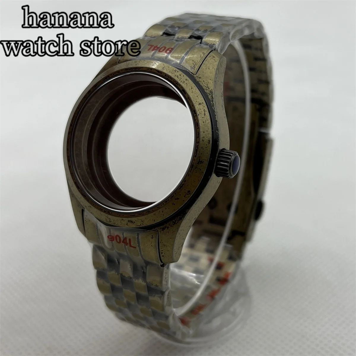 BLIGER 36mm 39mm Bronze Dome sapphire glass case fits NH34 NH35 36 ETA2824 PT5000 movement bronze stainless steel bracelet