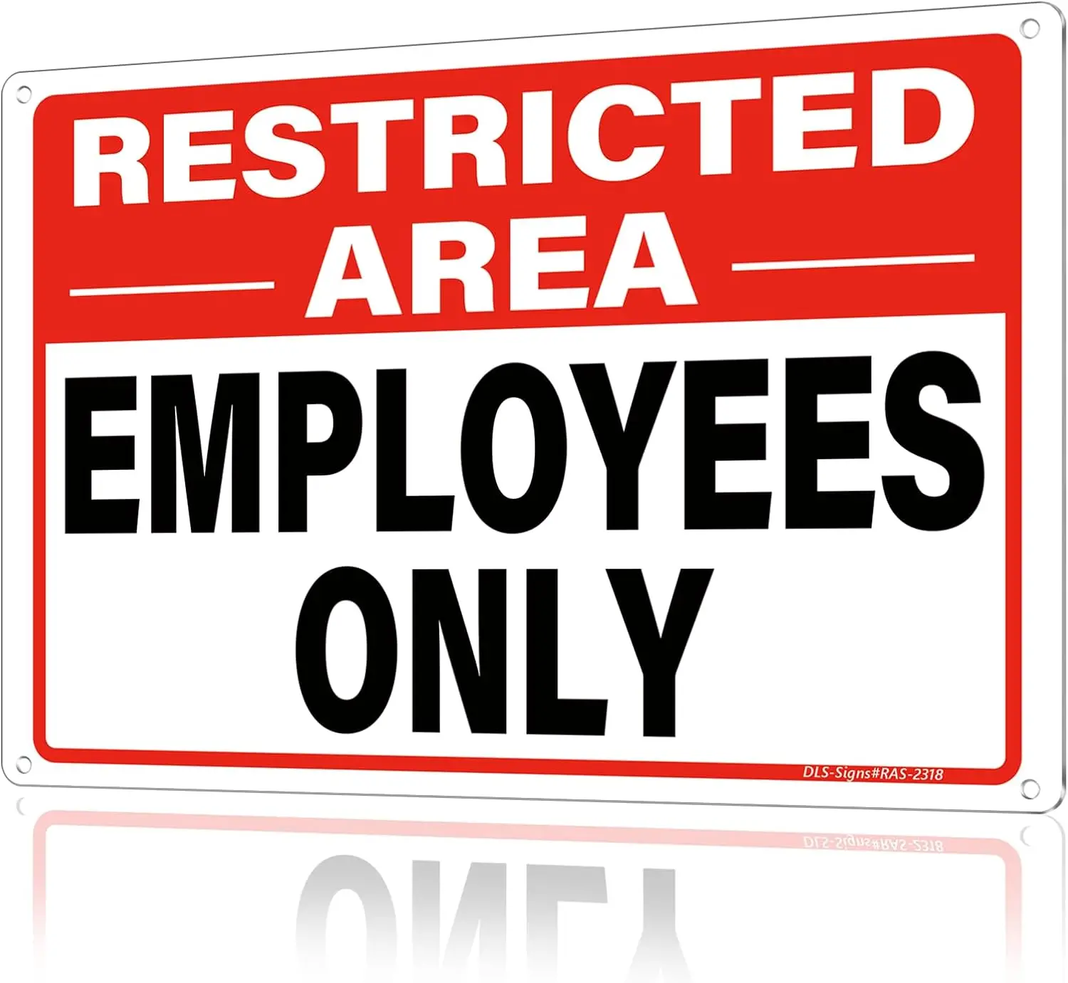 1m,Employees Only Sign - 12 × 8 Rust-Free Aluminum Employee Only Sign for Door, RESTRICTED AREA - EMPLOYEES ONLY Staff Only Sign