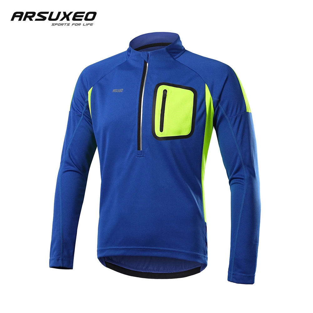 

ARSUXEO Winter Long Sleeves Cycling Jersey Men Bicycle Shirt Pro Team Mountain Road Bike Breathable Reflective Fit Ciclismo 6032