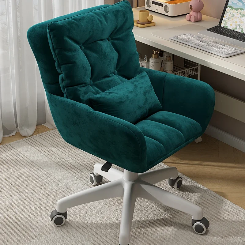 

Teal Velvet Girl Office Chair Fancy Nordic Design Luxury Cheap Study Office Chair High Back Cadeiras De Escritorio Furniture