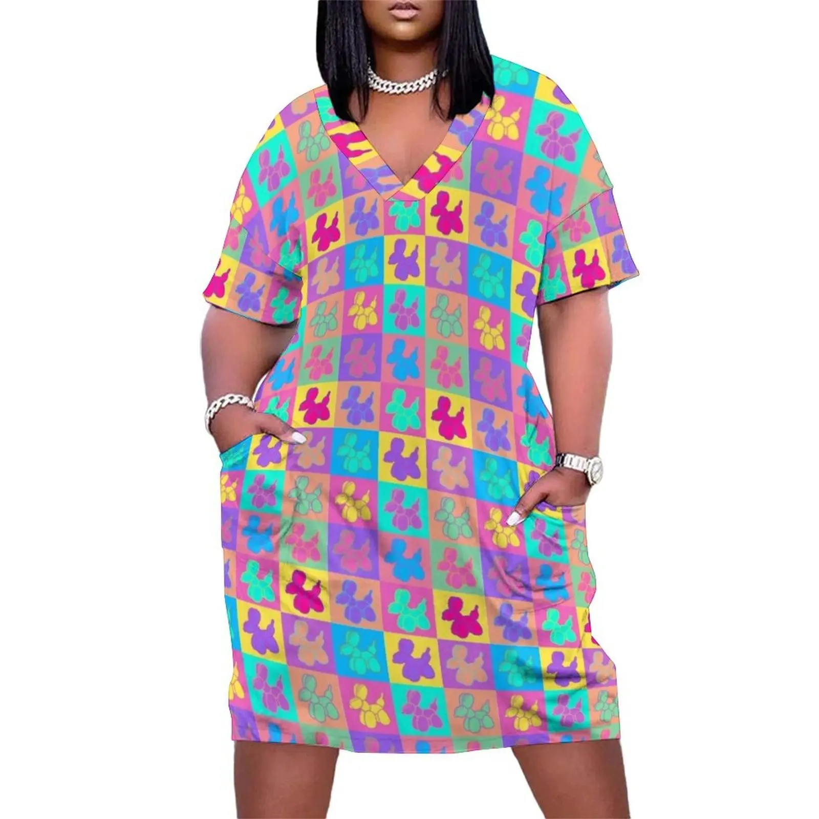

Art Bubble Loose Pocket Dress elegant women's dresses for wedding Woman clothing summer dress korean women