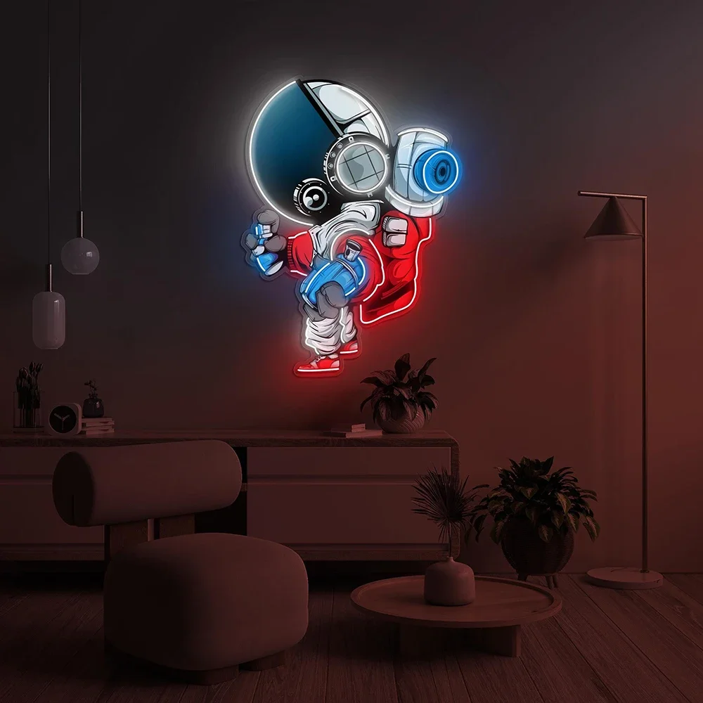 

Astronaut LED Neon Sign Light Custom Gaming Room Bedroom Wall Decor Pop Art Light Sign Kdis Room Decoration Neon Signs