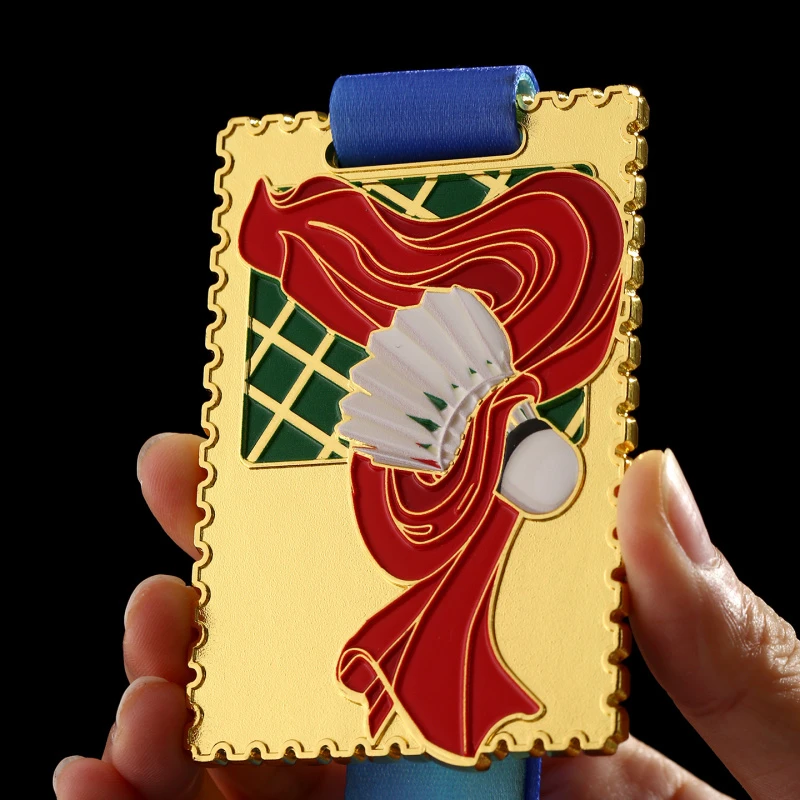 Custom-made badminton MEDALS, metal sports meeting competition prizes, commemorative gold, silver and bronze