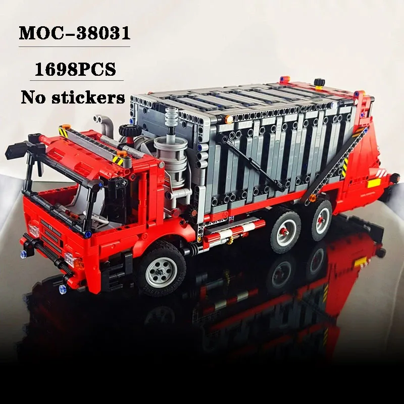 New MOC-38031 Spliced Building Block Urban Garbage Truck 1698PCS Adult and Children Educational Toys Birthday and Christmas Gift