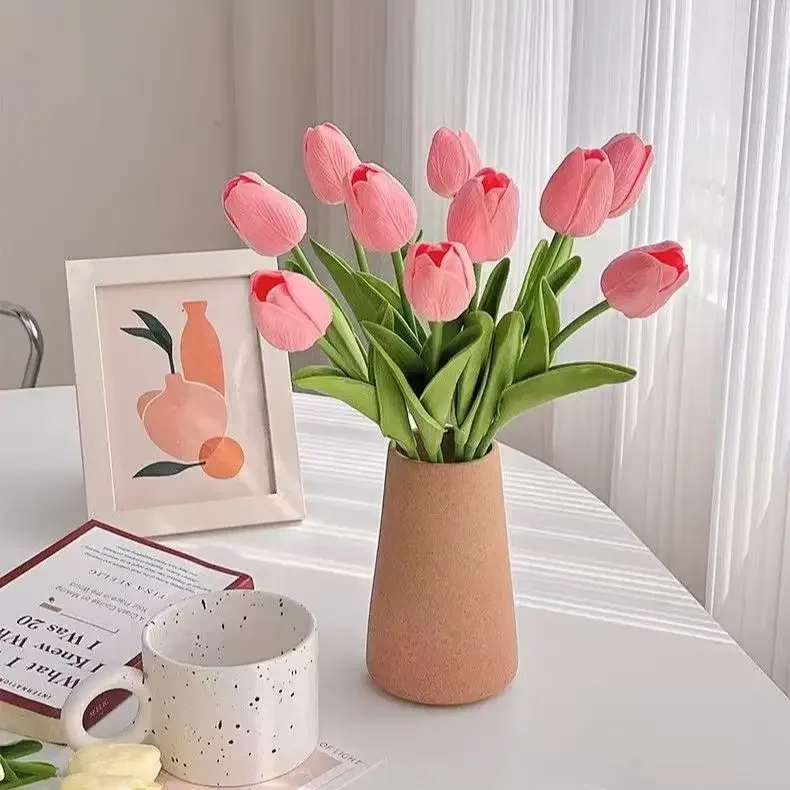 INS Mini Artificial Tulip Bouquet, Artificial Flowers For Photography, Living Room Props, Fake Flower Deco, Home Decor, Table