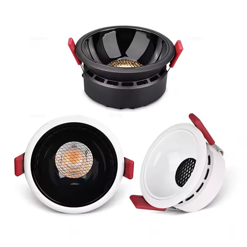 Honeycomb Highlight Embedded LED Downlights 9W12W15W18W20W24W AC90-260V COB Aluminum Ceiling Lamp Spot Light Parlor CRI 98