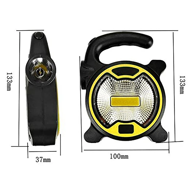 ABSF Portable Work Lamp LED Lantern Waterproof Emergency Spotlight Rechargeable Floodlight For Outdoor Hiking Camping