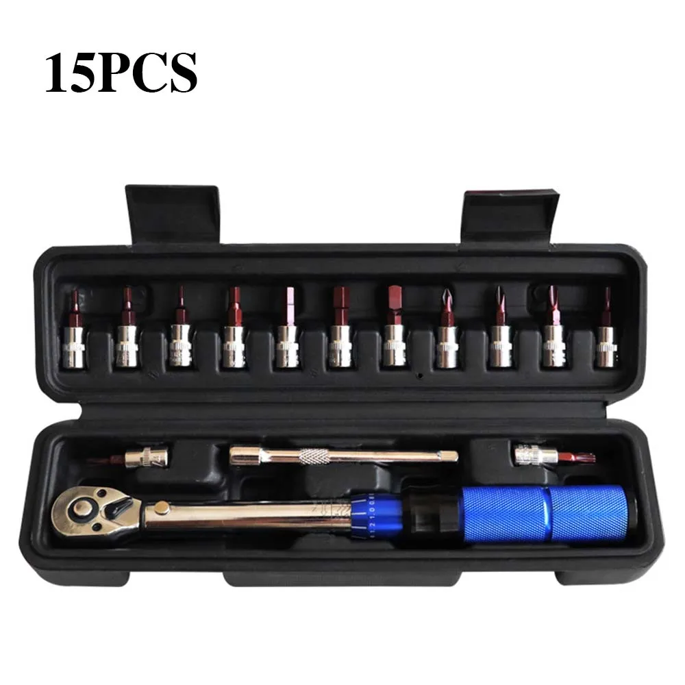 21pcs 5-25NM 15pcs 2-24NM Bike Torque Wrench Set Bicycle Repair Tools Kit Ratchet Machanical Torque Spanner Manual Torque Wrench