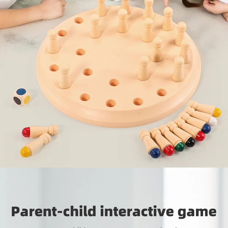 Imitation Wooden Memory Match Stick Chess Color Game Board Puzzles Montessori Educational Toy Cognitive Ability Learning Toys