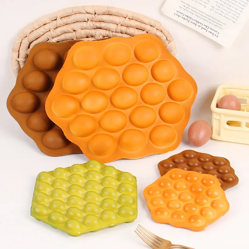 Jeu de simulation de gaufres pour enfants, 2 pièces, jouets anti-Stress et outils de compression, jouet d'évent, décoration d'ornement