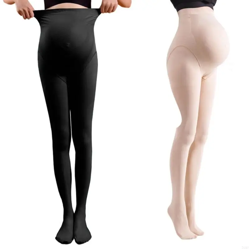 

76HF Stretch Pregnancy Tights Pantyhose Reinforced Foot Area Seamless Design Soft Fabric For Daily Maternity Wear