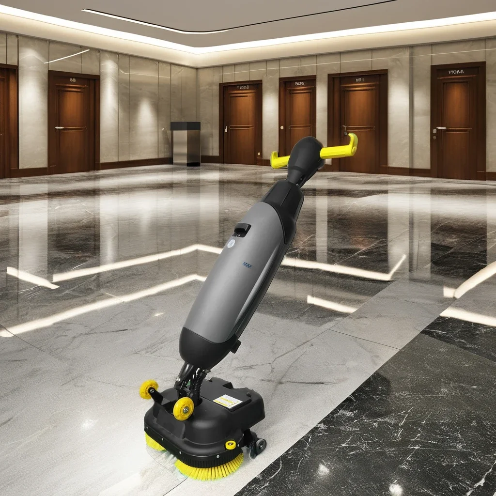 Household Hand Push Electric Floor Scrubber Small Sweeping And Mopping All-in-one Machine