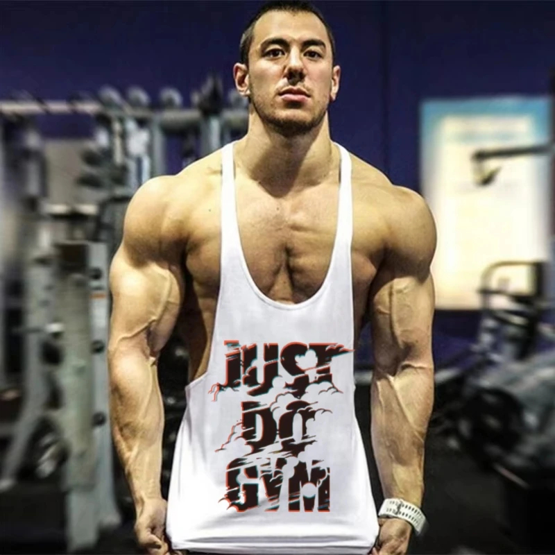 

Мужской жилет-стрингер Just Do Gym с динамическим потертостями и принтом 2025, без рукавов для тренажерного зала для бодибилдинга, интенсивных тренировок