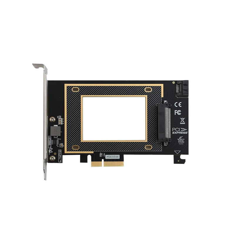 Unidade PCIe4X para U.2 SFF8639 para placa adaptadora de host PCIe X4 Componentes de computador com suporte para SSD M.2 (NVMe e AHCI)