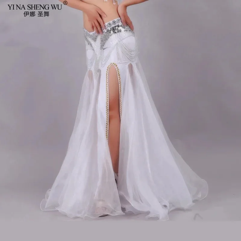 

Юбка для танца живота, индийский Болливуд, костюм для танца живота для женщин, женское сексуальное платье для выступлений, сценическая одежда, длинная распашная юбка A47