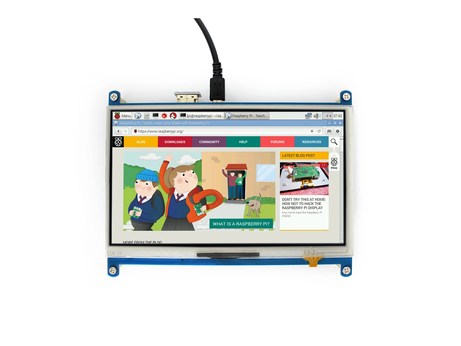 Waveshare 7inch HDMI LCD 1024 * 600 Resistive Touch Screen LCD HDMI interface Designed for any revision of Raspberry Pi