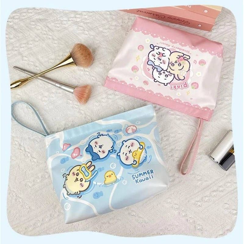 New Anime Chiikawa Cosmetic Bag Kawaii Cartoon Reticule Portable Travel Grooming Bag Tote Bag Waterproof Storage Bag for Girls