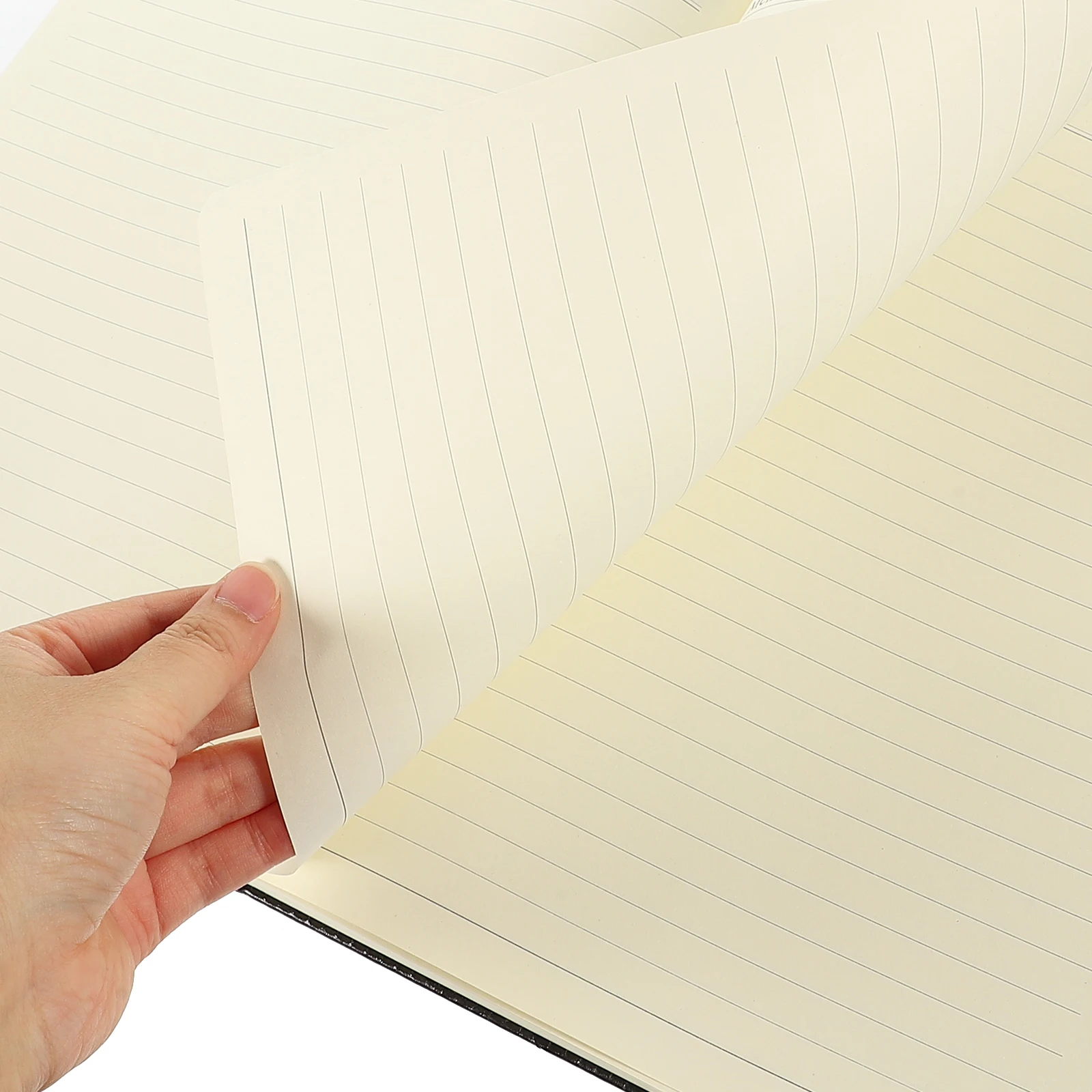 

1pc A4 Notepad Black 96 Pages Professional Business Daily Planner Writing Notebook Lined Paper Margin Simple Design Lightweight