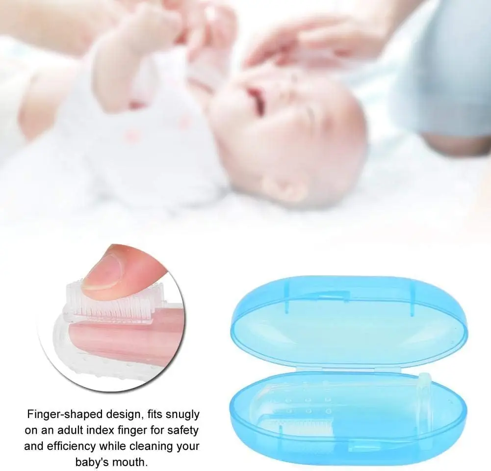 Baby Finger Toothbrush With Box Children Teeth Clear Massage Soft Silicone Infant Newborn Rubber Cleaning Brush Set