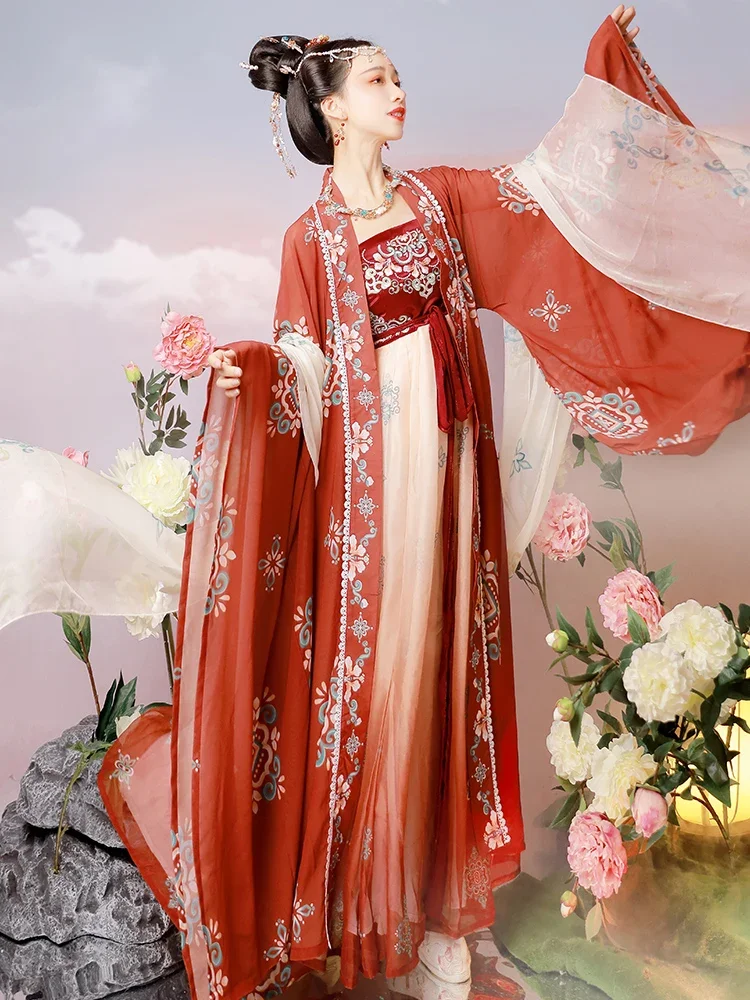 Hanfu Women Ancient Chinese Traditional Clothing Stage Outfit Tang Dynasty Princess Fairy Dance Performance Oriental Dance Wear