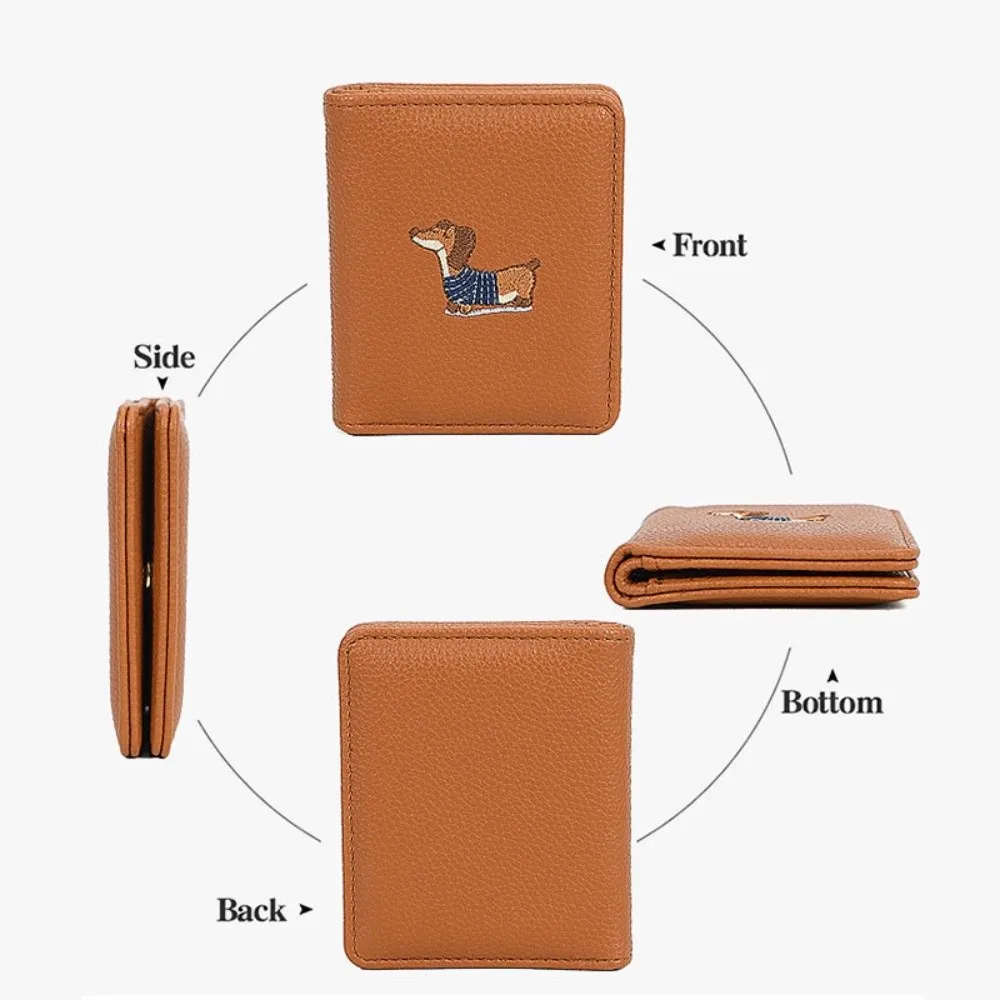 carteira-de-couro-pu-com-bordado-de-cao-dachshund-em-cor-solida-porta-cartoes-fino-e-mini-de-couro-para-multiplos-cartoes