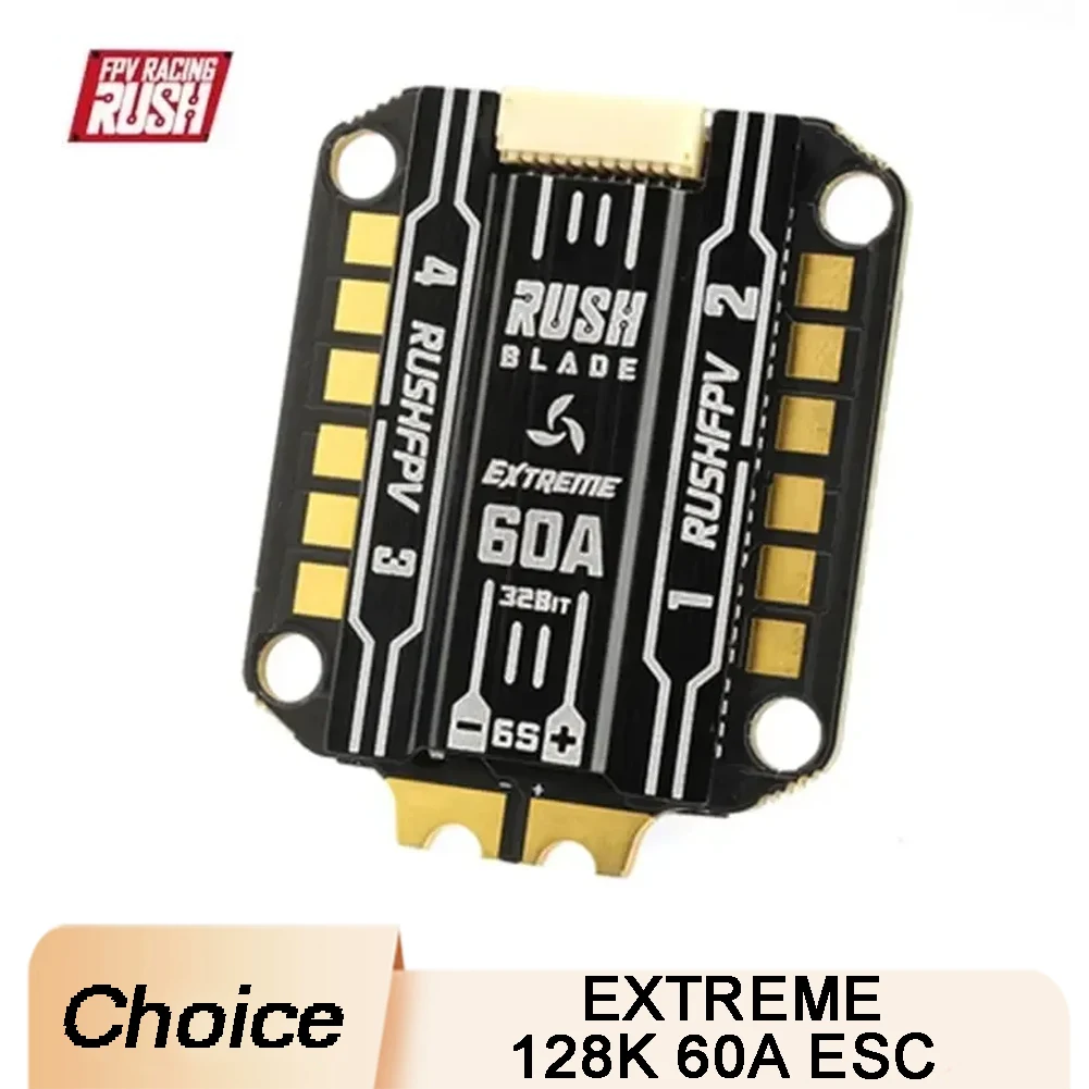 

RUSHFPV RUSH BLADE 60A Extreme 128K 30.5mm 3-6S AM32 4in1 Brushless ESC for RC FPV Racing Drones