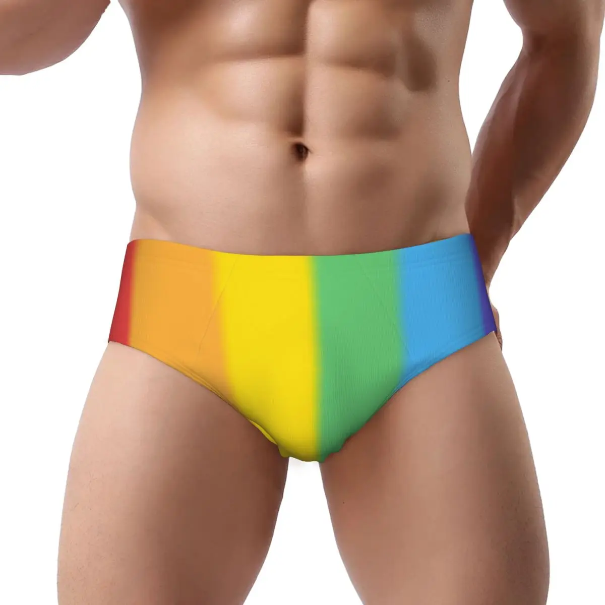 

Мужские треугольные трусы с радужным градиентом, фоновые трусики, дышащие шорты на талии, мужское нижнее белье