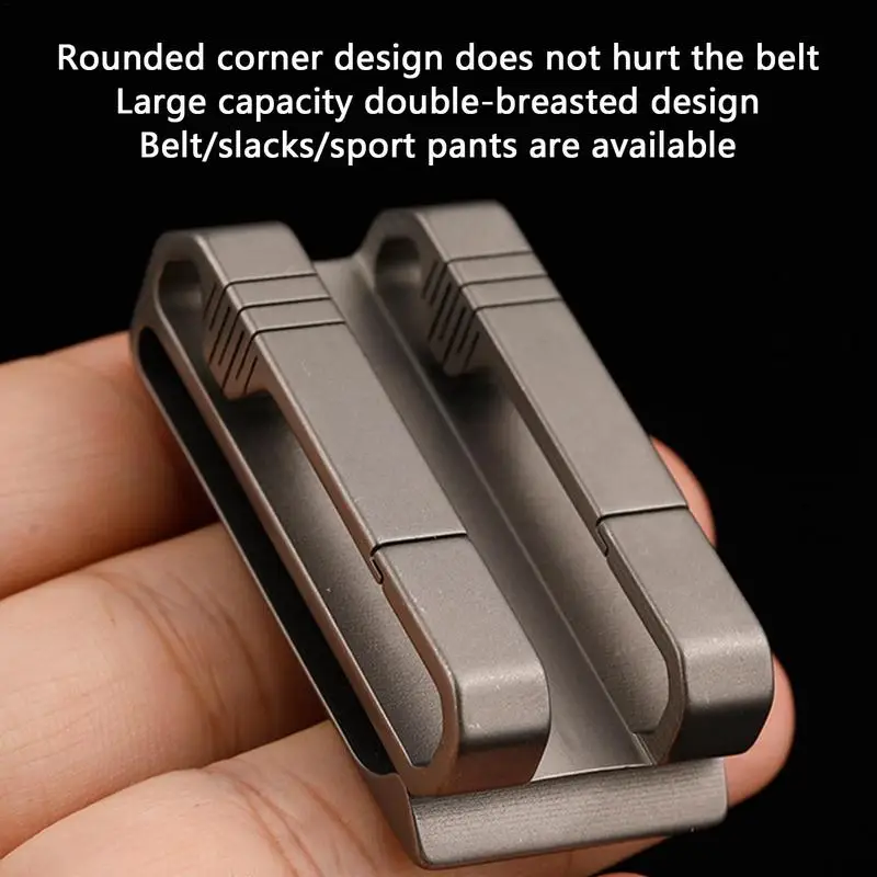 Titanium Alloy Clip-on Carabiner Double Clip Belt Buckle Key Ring Clip Holder Car Keychain Key Clip For Belt