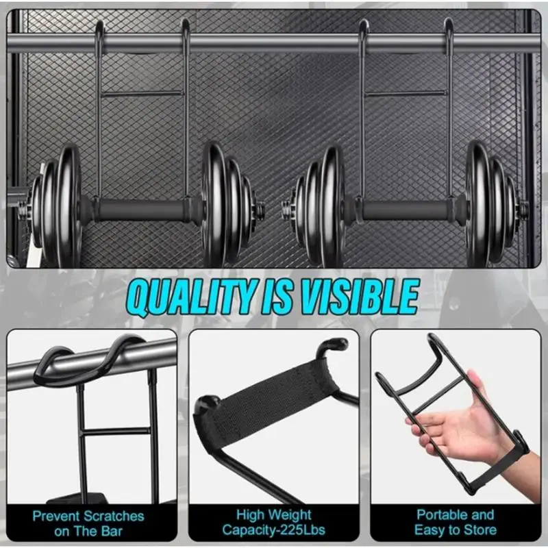 2PCS/Set Dumbbell Spotter Hooks Hold Up Hangers Heavy Power Dumbbells Rack Attachments for Dumbbell Bench Press Chest & Shoulder - view 2